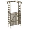 vidaXL Pergola z vrati 116x40x204 cm siva trden les jelke