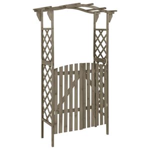 vidaXL Pergola z vrati 116x40x204 cm siva trden les jelke