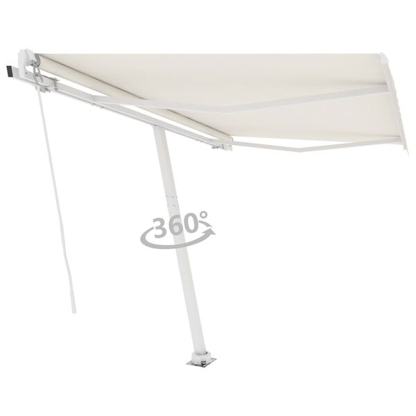 vidaXL Prostostoječa ročno zložljiva tenda 350x250 cm krem
