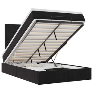 vidaXL Otomanski posteljni okvir z vzmetnicami črn 120x200cm žamet