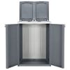 vidaXL Koš za smeti z 2 vrati siv 65x45x88 cm PP