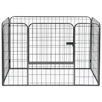 vidaXL Trpežna pasja ograda črna 120x80x70 cm jeklo