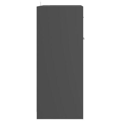 vidaXL Kopalniška omarica visok sijaj siva 60x33x80 cm iverna plošča