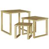 vidaXL miza 3 kos Naravna 50,5 x 50 x 46 cm Impregnirana borovina