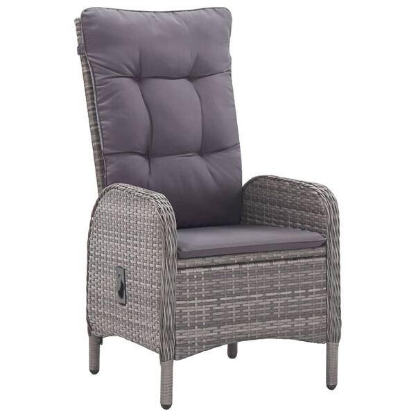 vidaXL Vrtna jedilna garnitura 3-delna siva