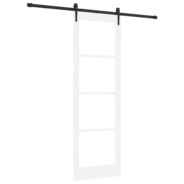 vidaXL Drsna vrata ORKDAL Bela 78 x 232 cm Trden borov les in steklo