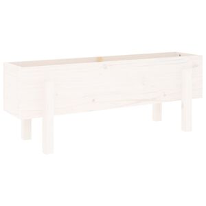 vidaXL Visoka greda bela 101x30x38 cm trdna borovina