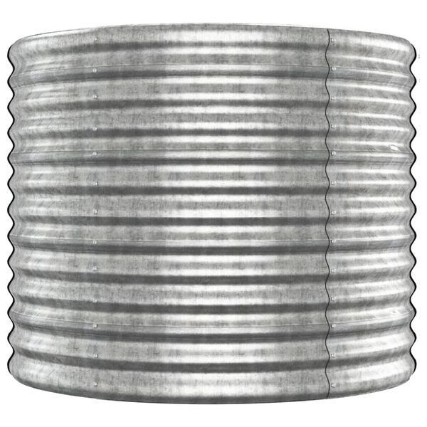 vidaXL Visoka greda iz prašno premazanega jekla 512x80x68 cm srebrna