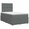 vidaXL Postelja boxspring z vzmetnico Temno siva 120 x 190 cm Blago
