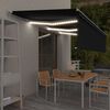 vidaXL Ročno zložljiva tenda s senčilom LED 6x3 m antracitna