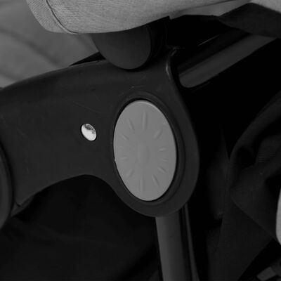 vidaXL Otroški voziček za dvojčke svetlo siv jeklen
