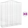 vidaXL Obokane gabion ko&scaron;are 8 kosi 200x50x220/240 cm pocinkano železo