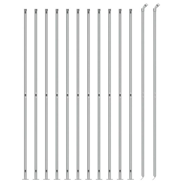 vidaXL Mrežna ograja s prirobnico srebrna 1,6x25 m