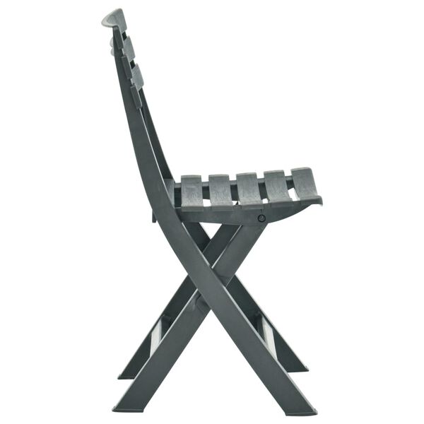 vidaXL Zložljiv vrtni stol 2 kosa plastika zelene barve