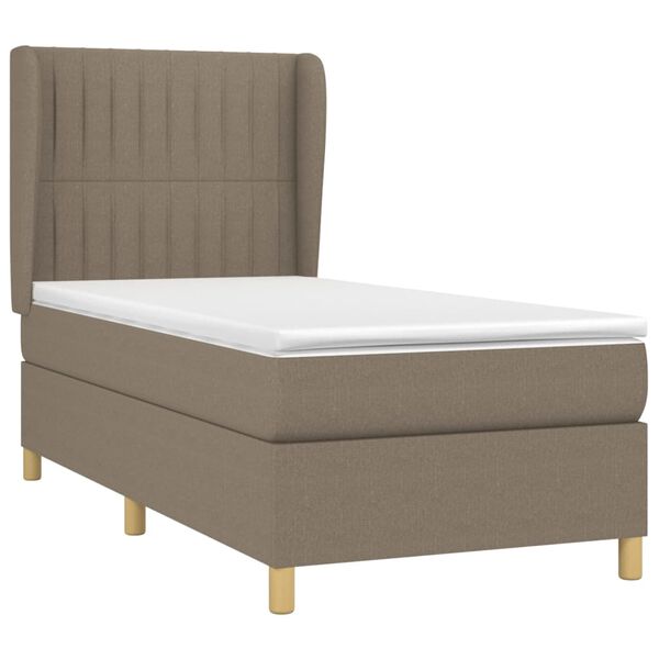 vidaXL Box spring postelja z vzmetnico taupe 80x200 cm blago