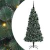 vidaXL Umjetno predne&scaron;eno božično drevo s setom krogel Zelena 150 cm