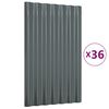 vidaXL Stre&scaron;ne plo&scaron;če 36 kos. cinkano jeklo antracit 60x36 cm