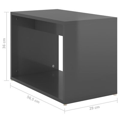 vidaXL Komplet 3 klubskih mizic visok sijaj siv 60x60x38 cm
