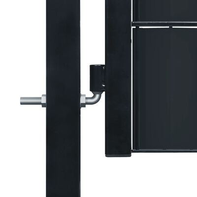 vidaXL Vrata za ograjo PVC in jeklo 100x124 cm antracitna