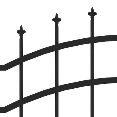 vidaXL Vrtna ograja s suličastim vrhom črna 115cm prašno barvano jeklo