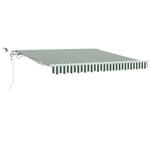 vidaXL Vlečna tenda Zelena in Bela 350 x 250 cm Poliester