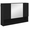vidaXL Ogledalna omara z vrati Črna 80 x 17 x 55 cm Konstruiran les