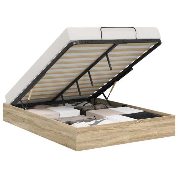 vidaXL Ottomanska postelja Sonoma hrast 193 x 140 x 25 cm