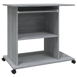 vidaXL Računalni&scaron;ka miza siva sonoma 80x50x75 cm konstruiran les