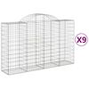 vidaXL Obokane gabion ko&scaron;are 9 kosov 200x50x120/140cm pocinkano železo