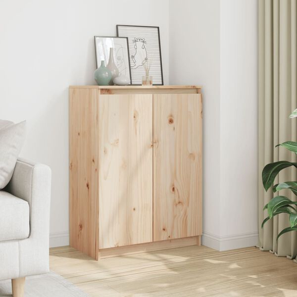 vidaXL Stranska omarica 60x36x84 cm trdna borovina