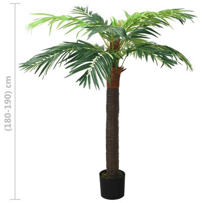 vidaXL Umetna palma datljevec z loncem 190 cm zelena