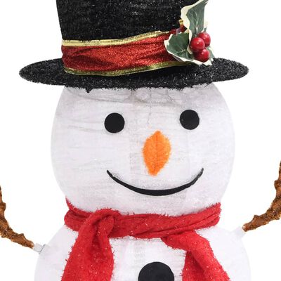 vidaXL Okrasni novoletni snežak LED razkošno blago 60 cm