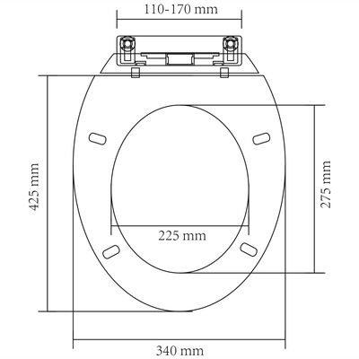 vidaXL WC deska s počasnim zapiranjem bela ovalna
