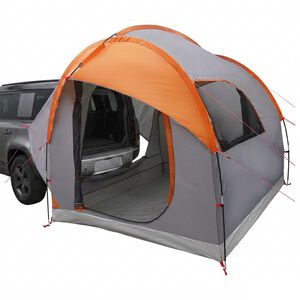 vidaXL Avto &scaron;otor s streho Siva in oranžna 239 x 210 x 210 cm