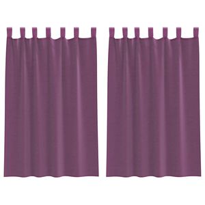 vidaXL Voile zavese z zankami 2 kosa vijolične 140x175 cm