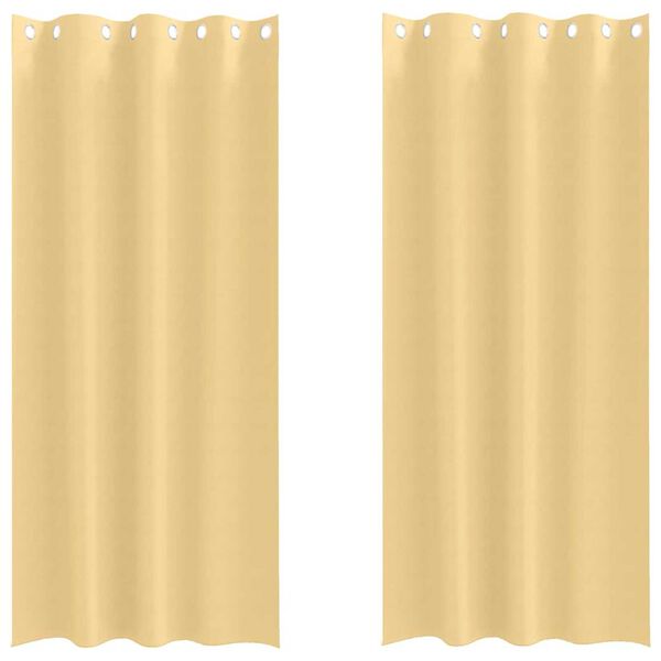 vidaXL Zavese za zatemnitev z obroči 2 pcs Bež 245 x 140 cm Poliester