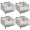 vidaXL Robovi trave 4 kos 60 x 60 x 35 cm Jeklo Srebrna