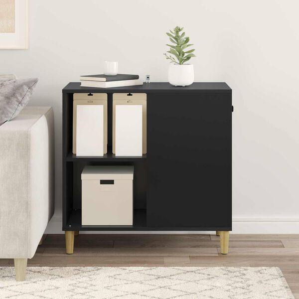 vidaXL Mačja hi&scaron;a Črna 72 x 42.5 x 70 cm Konstruiran les