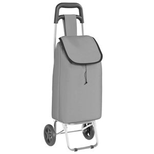 vidaXL Nakupovalni voziček Siva 35 x 28 x 92 cm Oxford tkanina