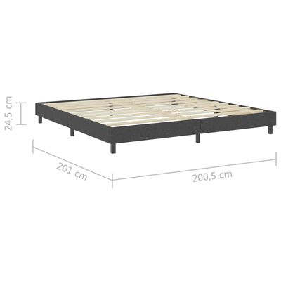 vidaXL Boxspring postelja temno siva iz blaga 200x200 cm