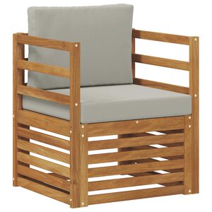 vidaXL Zunanji kavč Masivno akacijevo les in poliester Naravna