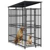 vidaXL Zunanji pasji boks s streho jeklen 1,84 m&sup2;