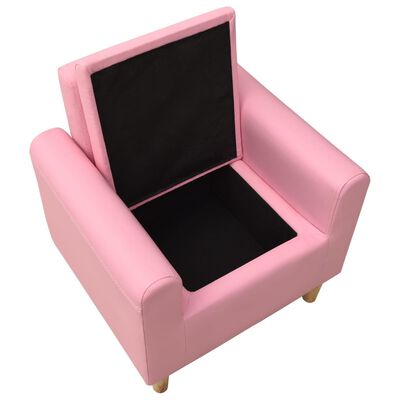 vidaXL Otroški kavč roza umetno usnje