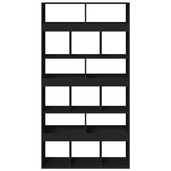 vidaXL Pregrada za prostor črna 100x33x187,5 cm inženirski les