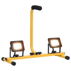 vidaXL LED reflektor z ročajem 2x10 W toplo bel