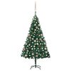 vidaXL Umetna osvetljena novoletna jelka z bunkicami zelena 120 cm PVC