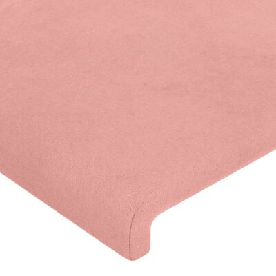 vidaXL LED posteljno vzglavje roza 144x5x78/88 cm žamet