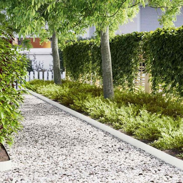 vidaXL Robovi trave 20 pcs Bela 100 x 0,05 x 20 cm Medenina