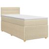 vidaXL Postelja boxspring z vzmetnico Krem 100 x 200 cm Blago
