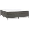 vidaXL Box spring postelja z vzmetnico temno siva 160x200 cm žamet